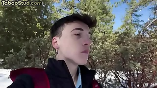 Bondage bottom twink sucked and fucked by top stud shine up to cum